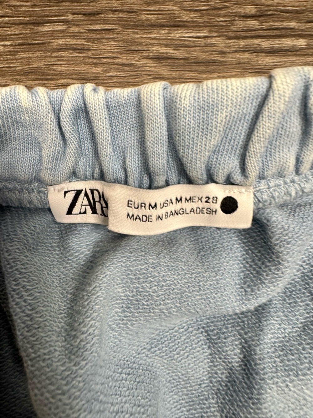 ZARA Strapless Blue Cotton Jumpsuit Tube Romper Jogger M - Picture 3 of 7